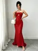 Vestido de mujer de comercio exterior transfronterizo 2026, vestido largo sin tirantes ni espalda descubierta con lentejuelas, vestido de noche sexy y elegante