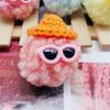Atacado de fábrica 5cm olhos de colar chapéu de palha de lã cor fofa bolsa de veludo Teddy acessórios pendurados acessórios de vestuário