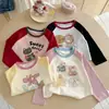 Blusas Delgadas Nuevas y Lindas para Niñas de Junio, Primavera y Otoño, con Suave Diseño de Estampado Animal, Camiseta Falsa de Dos Piezas