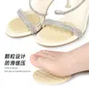 Almofada granular para antepé em sapatos de salto alto, macia, anti-abrasão, absorvente de choque, palmilhas massageadoras para os pés, ajustáveis em meio número