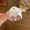 Brincos de coração cor dopamina estilo coreano para mulheres primavera/verão nova moda brincos de pino de resina brincos doces e adoráveis de contas redondas
