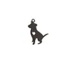 Europeu e Americano novo aço inoxidável meninas fofo aço inoxidável amor Dax hound pequeno animal animal de estimação cachorro pingente
