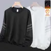 Moletom masculino outono e inverno, versátil, folgado, casual, moderno, gola redonda, com forro de fleece, peça básica estilosa