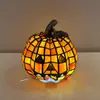 Adorno de linterna de calabaza de vidrio para Halloween, nuevo producto transfronterizo, artesanía decorativa de Acción de Gracias, adorno pequeño, artesanía Tiffany