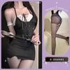 Lingerie Sexy com Tiras e Design Vazado para Cama, Não Precisa Tirar o Uniforme de Secretária, Body Sedutor Colado ao Corpo