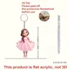 Chaveiro Pingente Estilo Anel Menina Saia Rosa Plana 2D Material Acrílico Modelo Novo Transfronteiriço Desenho Animado