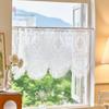 Cortinas Voil Estilo Americano, Cortinas para Porta em Arco, Cortinas de Renda para Janela de Canto de Quarto, Cortinas para Cobertura de Armário, Cortinas Curtas para Divisão de Sala
