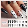 Día de San Valentín Manicura de Amor Blanco y Negro Parche para Uñas Gipsófila Parche para Uñas Venta Caliente Transfronteriza Punto Blanco y Negro Parche para Uñas Desgastable
