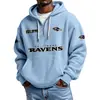 Roupas masculinas novas transfronteiriças, best-seller da Amazon, moletom novo com zíper e múltiplos bolsos, moletom moderno de comércio exterior, série NFL