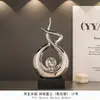 Adorno creativo de ciervo de cerámica con bola de cristal, lujo ligero para sala de estar, mueble de TV, mueble de vino, decoración del hogar, pieza de exhibición de arte de alta gama