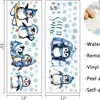 Pegatinas de Pared de Pingüino de Invierno Dibujos Animados Pingüino Pequeño Esquí Autoadhesivas Pintura Ventana Pegatinas de Decoración de Pared con Temática Invernal