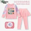 Traje de Baño Infantil Zootopia Judy Nick para Niñas de Dos Piezas Manga Larga Pantalón Largo Protección Solar Secado Rápido Conjunto de Ropa de Baño para Niñas