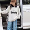 Sudadera de chica estilo coreano, estilo universitario, con cuello polo, nueva tendencia 2026, camisa básica casual de otoño para niños mayores