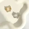 Broche de Gatinho Desenho Animado com Strass Estilo Japonês Feminino Fofo Alfinete Anti-Exposição Mini Corsage Acessórios Fixos para Roupa