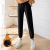 416# pana para mujer otoño e invierno nuevo cintura alta tubo recto forrado de vellón grueso dedo del pie pantalones Harlan delgados pantalones capri