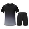 Traje de manga corta de secado rápido para fitness de verano, moda degradada, holgado, talla grande, camiseta que absorbe la humedad, en stock, generación de cabello