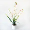 27 orquídeas Phalaenopsis artificiales en un arreglo de bonsái falso para decoración de restaurantes y hoteles, plantas en maceta de flores artificiales creativas para decoración de escritorio de oficina, adornos de flores artificiales