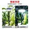 Luz de jardín de tres cabezales alimentada por energía solar transfronteriza, farola de alto brillo para patio exterior controlada por control remoto, impermeable con iluminación de sensor de cuerpo humano