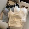 Sling de Color Sólido con Almohadilla en el Pecho Ropa Interior de Algodón Puro Hermoso Chaleco de Espalda Envolviendo el Pecho Ropa Interior Strapless con Copa Fija de Una Pieza para Mujer para Uso Exterior