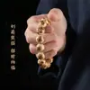 Pulsera de Cuentas Ojo de Ratón Púrpura Dorado Natural para Hombres y Mujeres, Pulsera Ojo de Panda Púrpura Dorado Ratón, Cuentas de Semilla Originales, Semillas de Bodhi de Tres Ojos
