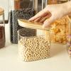 Frasco Hermético de Vidrio Transparente para el Hogar con Tapa Caja de Almacenamiento de Granos Té para Cocina Frasco para Alimentos Botella Cuadrada para Dulces