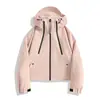 Chaqueta cortavientos de longitud corta para mujer, nuevo modelo de otoño e invierno, chaqueta cortavientos e impermeable desmontable tres en uno para excursionistas petite