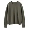 Suéter de Cachemira de Alta Gama Otoño e Invierno Nuevo Estilo para Mujer Cuello Redondo Jersey Grueso Tejido de Cachemira Sudadera Suéter