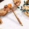 Pluma de Piedra Cruda de Cristal Natural, Bolígrafo, Pluma Mágica de Madera Maciza, Báculo Mágico de Cristal Retro Creativo, Pluma Mágica Europea y Americana