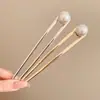 Pasador de Pelo en Forma de U con Perlas para Mujer, Pinza para Moño, Herramienta de Peinado, Pasador Fijo, Nuevo Estilo Chino, Accesorio de Cabello de Alta Gama