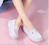 Zapatos de Enfermera para Mujer de Suela Blanda Transpirables Cómodos Blancos de Suela Plana Huecos Casuales de Suela Gruesa Zapatos Médicos para Mujer