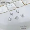 Celebridad de internet aleación de plata mariposa joyería para uñas estilo lujo ligero metal avanzado accesorios de decoración de uñas tridimensionales al por mayor