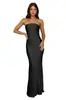 Vestido de noche sexy ajustado sin tirantes estilo europeo y americano para mujer, modelo largo 2026 con abertura, adecuado para banquetes, fiestas y eventos de cóctel