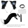 Cosplay Orejas de Gato Aro para el Cabello Accesorios de Cola de Gato Hechos a Mano Lindo Gato Madre Animal Oreja Accesorios para el Cabello Accesorios de Cola de Animal Traje