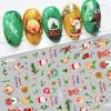 Pegatinas Navideñas Transfronterizas para Uñas Muñeco de Nieve Lindo Papá Noel Copo de Nieve Reno Dibujos Animados Decoración de Uñas Pegatinas Venta al por Mayor