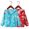 Jaqueta casual infantil primavera e outono Jaqueta com capuz infantil 2-8 anos de idade estampa de abelha camisa com zíper para meninas