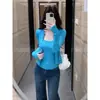 Llegó. Elegante cárdigan de punto para mujer, perfecto como capa interior o exterior para principios de otoño, diseño corto estilo coreano para mujer