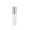 Botella dispensadora de perfume 10ML botella de perfume cuadrada botella de vidrio dispensadora transparente botella vacía muestra botella de vidrio engrosada con atomizador