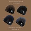 Gorro de Invierno para Hombre, K-Label, Forro de Felpa, Gorro Grueso de Punto, Gorro de Chenilla, Gorro de Lana para Ciclismo al Aire Libre, Gorro a Presión a Prueba de Frío