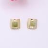 Pendientes de botón con costuras geométricas cuadradas de estilo europeo y americano, pendientes de gota de color caramelo personalizados a la moda para mujer