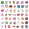 50 peças de adesivos de graffiti de donuts de sobremesa gourmet decorativos para celular, copo d'água, caderno pintado à mão, computador, adesivos de geladeira