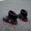 Botas de lluvia cortas para hombre, antideslizantes, impermeables, de moda, con forro polar, cálidas, de goma, para pesca, trabajo, calzado acuático, cubrezapatos.