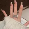 Anel Vintage Exquisito para Mulheres, Estilo Palaciano, Renda Larga Vazada, Artesanato Pesado, Anel Aberto Delicado de Luxo Leve para Dedo Indicador, Moderno