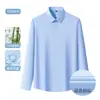 Camisa de rayas formal de negocios popular de otoño para hombre, camisa blanca de fibra de bambú para hombres y mujeres
