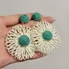 Pendientes Tejidos de Girasol Dulces y Frescos para Mujer Pendientes Estilo Vacaciones Dopamina Pendientes de Moda para Mujer