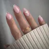 Esmalte de Uñas Portátil Popular Europeo y Americano al por Mayor Esmalte de Uñas Rosa y Blanco con Forma de Corazón Producto Terminado Dulce Elegante Esmalte de Uñas Postizas Transfronterizo