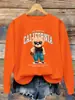 Urso de Compras Desenho Fofo de Desenho Animado Moletom Feminino Casual Gola Redonda Streetwear Roupas de Outono Y2K Caimento Solto