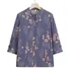 Camisas Delgadas de Primavera y Otoño para Mujeres Mayores de la Abuela, Trajes de Manga Tres Cuartos para Mujeres de Verano, Ropa de Otoño para Personas de Mediana Edad y Mayores