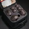 Conjunto de Chá Presente Conjunto de Chá Portátil para Viagem Zisha Vidro Copo Rápido Copo de Justiça Uma Panela Seis Copos Separação de Água e Chá Conjunto Completo