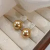 Brincos Pérola Marrom Dourado Mocha Maillard Brincos Retrô Outono e Inverno Femininos Design Mais Fácil de Combinar Brincos de Strass Super Brilhantes