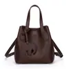Bolso Cesta Cubo de Moda Tendencia Estilo Coreano Nicho 2025 Nuevo Bolso de Hombro Versátil Simple Bolso de Mujer de Gama Alta